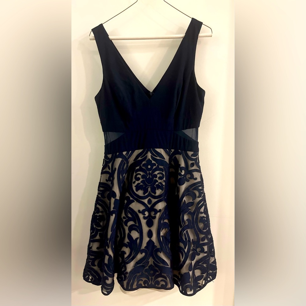 Xscape Fit and Flare Cutout Mini Dress